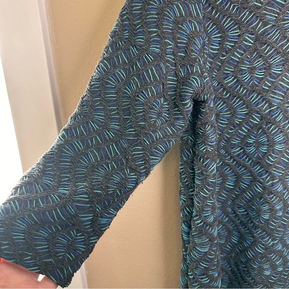 Ali Miles Gray/Blue Cowl Neck Sweater with Textured Knit Size Large Petite - Picture 5 of 8